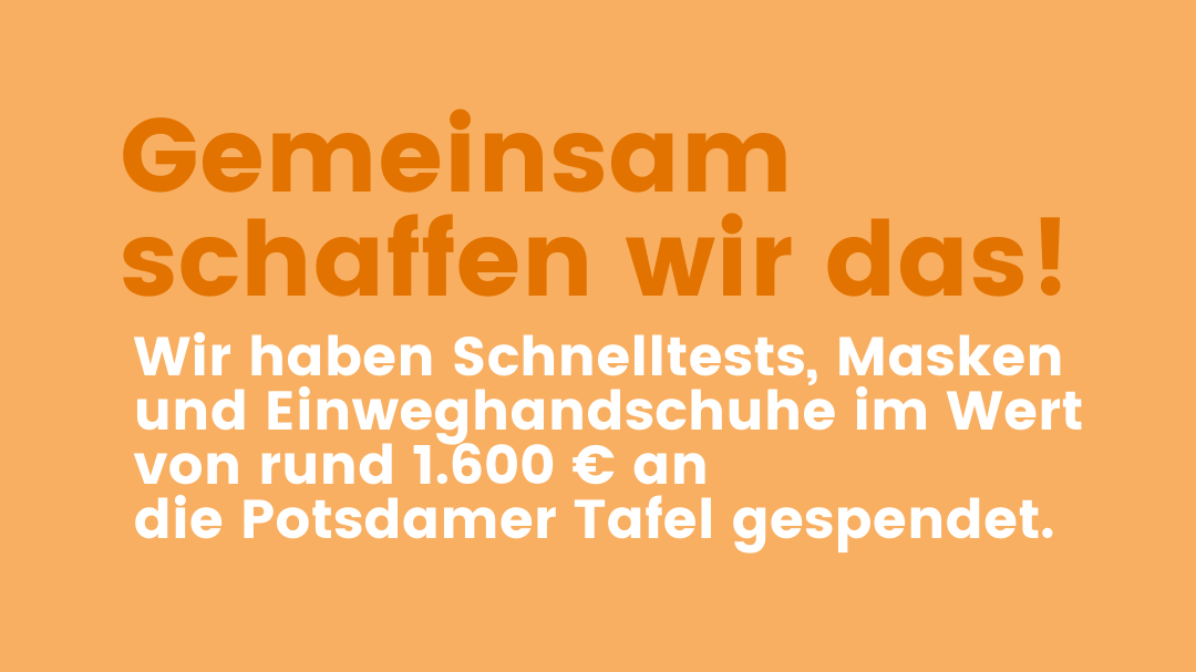 Unsere Spende an die Potsdamer Tafel